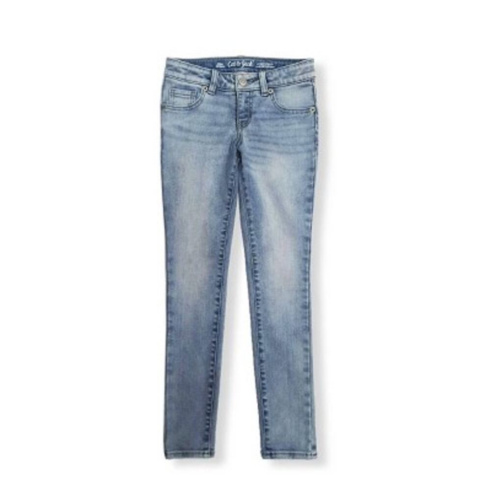 Cat & Jack Girls Jeans Sz 16‎ Ultimate Stretch Skinny Low-Rise Light Wash NEW